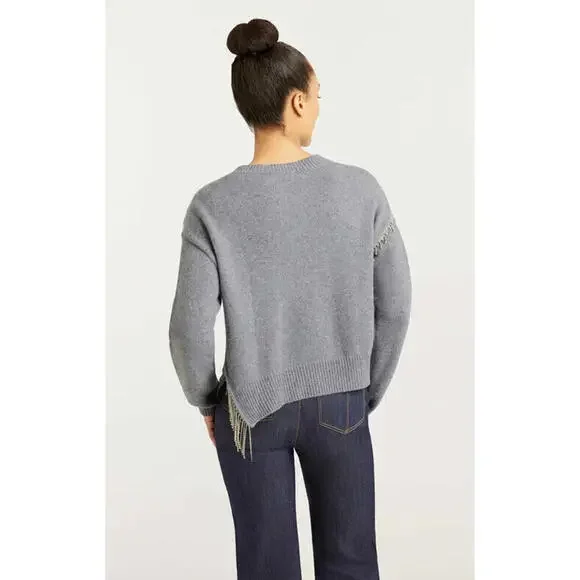 NEW,Cinq A Sept LILLIANA SWEATER in Gray sizeS#S7867